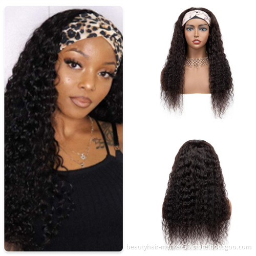 Human Hair Wig With Headband Wholesale Headband Wigs Synthetic Wig